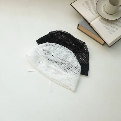 韓國UNI法式蕾絲蝴蝶結鏤空鐘型帽5