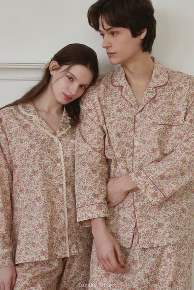 韓國 LUNA 法式鄉村碎花男生情侶套裝睡衣5
