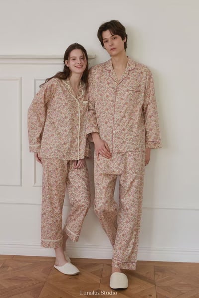 韓國 LUNA 法式鄉村碎花男生情侶套裝睡衣14