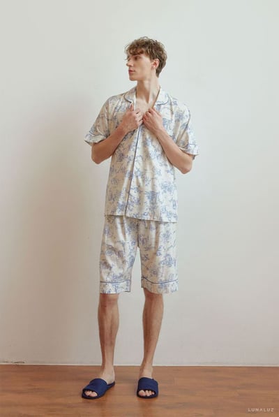 韓國 LUNA 南洋度假蕾絲兩件式短褲情侶睡衣19