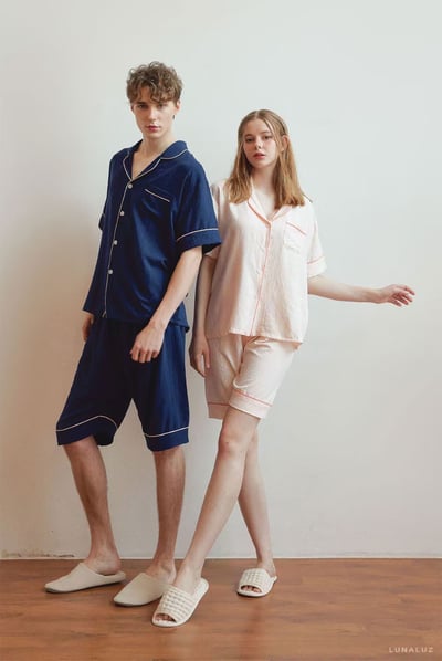 韓國 LUNA 法式極簡休閒男女情侶睡衣3