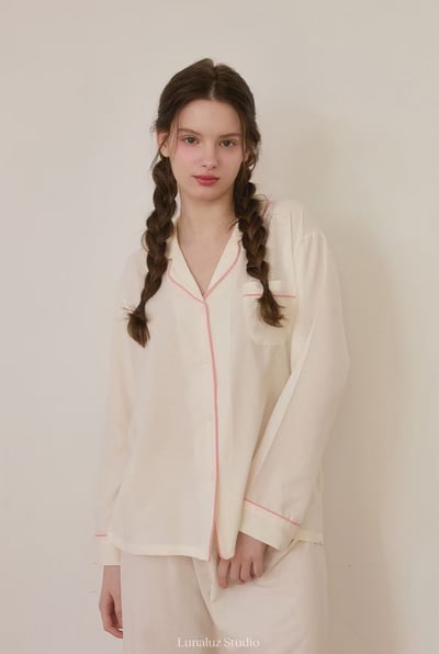 韓國 LUNA 法式極簡線條情侶睡衣10