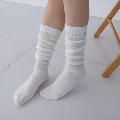 韓國UNI透氣直螺紋拼接中長襪5