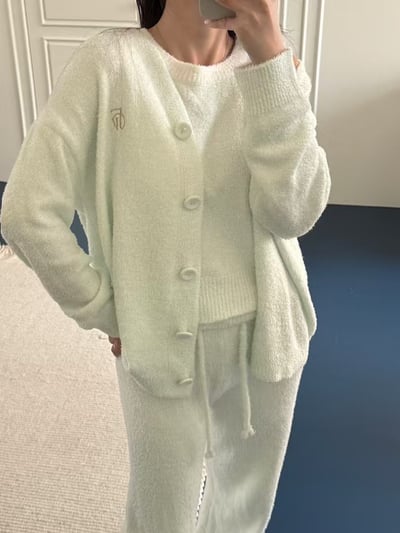 韓國 LUNA 韓系熊熊絨三件秋冬睡衣外套套裝6