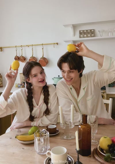 韓國 LUNA 法式極簡線條情侶睡衣3