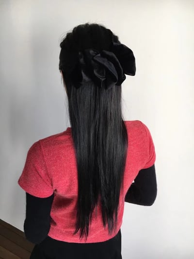 韓國髮飾NYU 浪漫法式短絲絨斷面大抓夾3