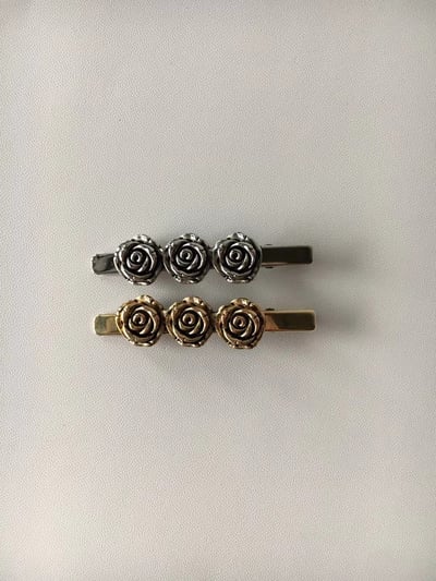 韓國NYU 歐洲法式復古玫瑰一字夾2