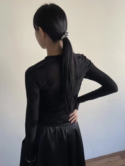 韓國NYU 法式冷豔古典玫瑰串珠髮繩7