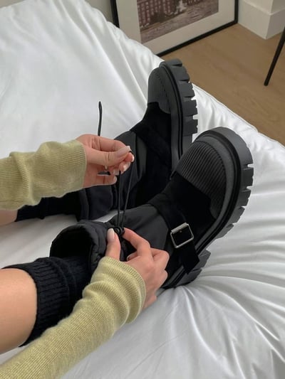 韓國ELF少見羽絨襪套短靴8