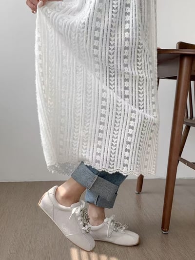 韓國 NAA 真皮蝴蝶結株株平底休閒運動女鞋4