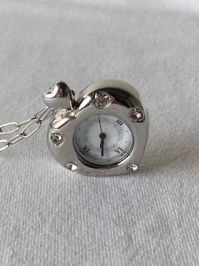 韓國NYU 法式復刻年代環鑽心念項鍊懷錶1