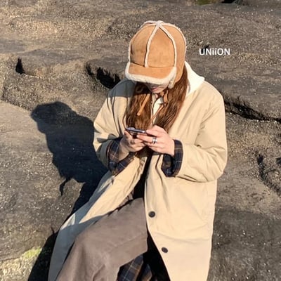 正韓UNI羊羔毛鴨舌飛行帽3