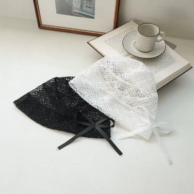 韓國UNI法式蕾絲蝴蝶結鏤空鐘型帽2