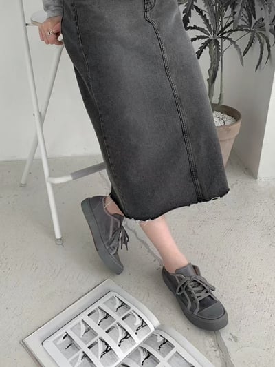 韓國 NAA 真皮仿舊髒髒帆布休閒女鞋7