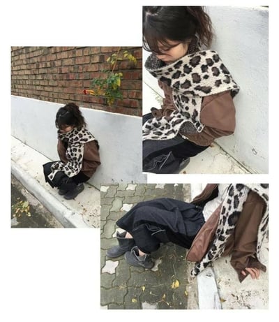 正韓爆款豹紋圍巾(6%羊毛)5