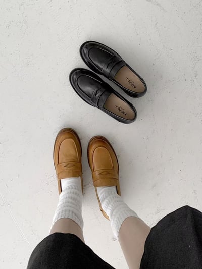 韓國 NAA 低調手工訂製牛皮學院皮鞋1