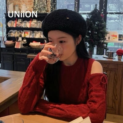 正韓UNI金扣毛呢貝雷帽7