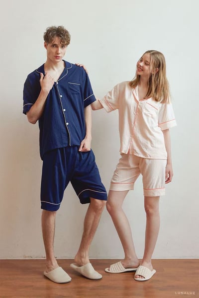 韓國 LUNA 法式極簡休閒男女情侶睡衣2