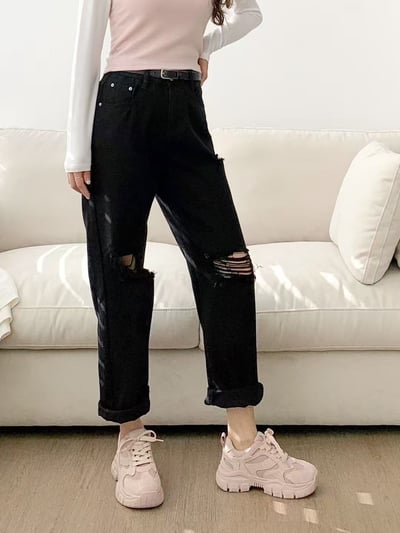 韓國 NAA 真皮撞色雙繩老爹運動休閒女鞋8