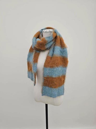 正韓EBA多巴胺撞色條紋圍巾15