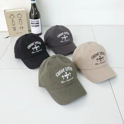 韓國UNI  復古視覺十字刺繡棒球帽2
