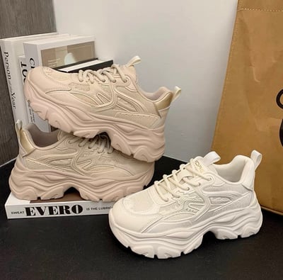 韓國 RU 真皮七公分女款老爹鞋4