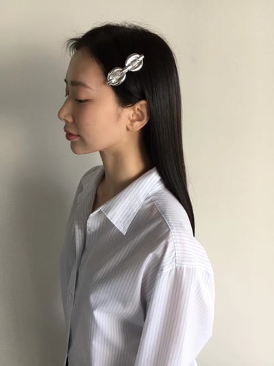 韓國NYU 個性金屬坦克鏈彈簧髮夾3