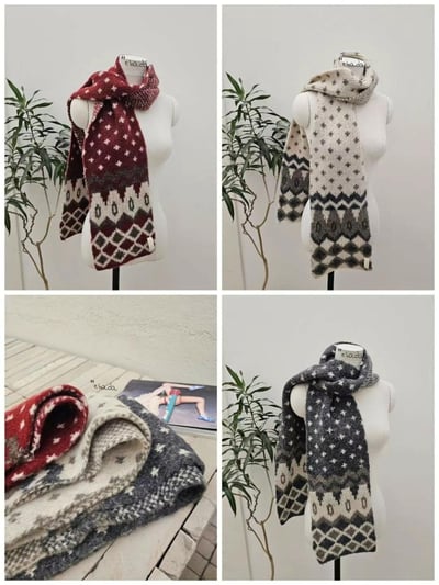 正韓EBA聖誕復古針織圍巾 ( 6%羊毛 )5