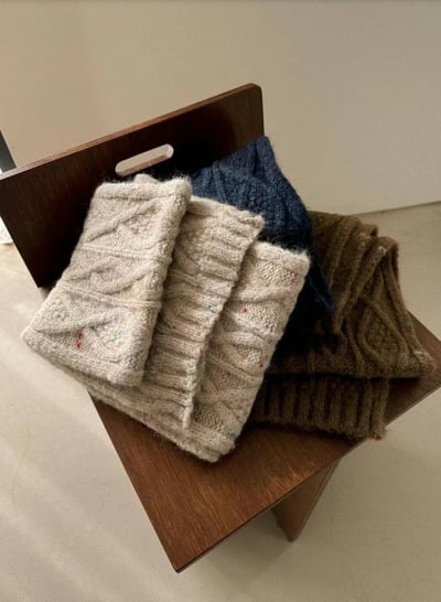 正韓EBA麻花紋針織圍巾5