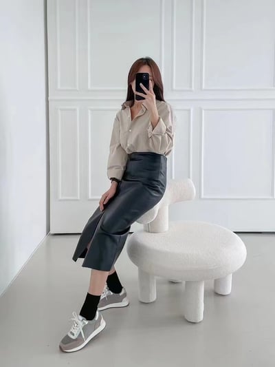 韓國 NAA 真皮細鑽麂皮休閒女鞋2