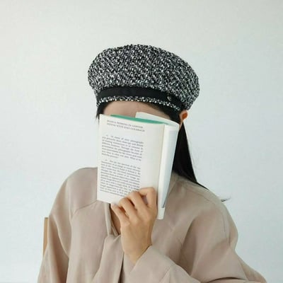 韓國UNI小香復古毛倪平頂帽4