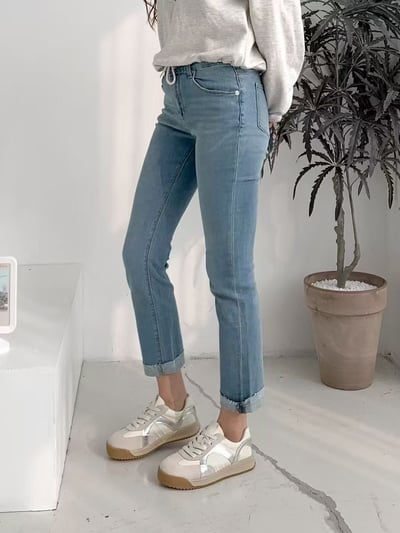 韓國 NAA 真皮麂皮萬線麵包休閒女鞋6