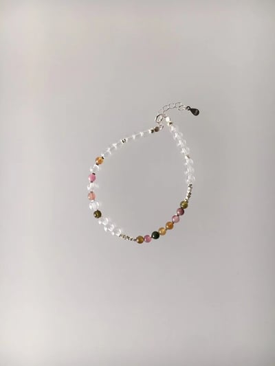 韓國NYU 絢彩五行琉璃純銀串珠手鍊5