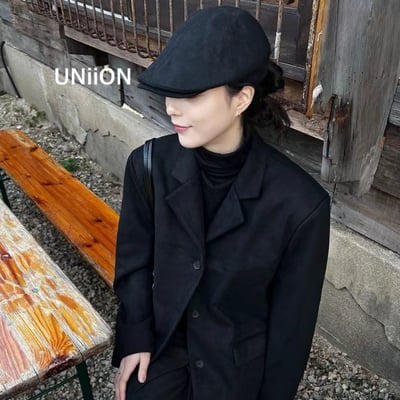 韓國UNI毛倪短絨伸縮收口鴨舌帽4