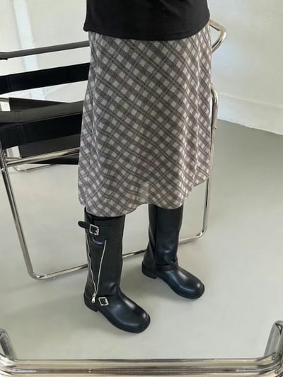 韓國PLA雙大扣開練低跟長靴8