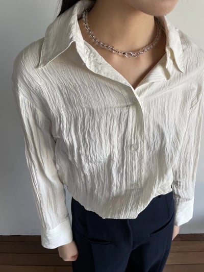 韓國NYU 透明琉璃晶球串珠OT項鍊5