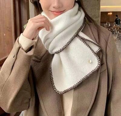 正韓EBA羊毛縮邊絨毛圍巾 ( 8%羊毛 )5