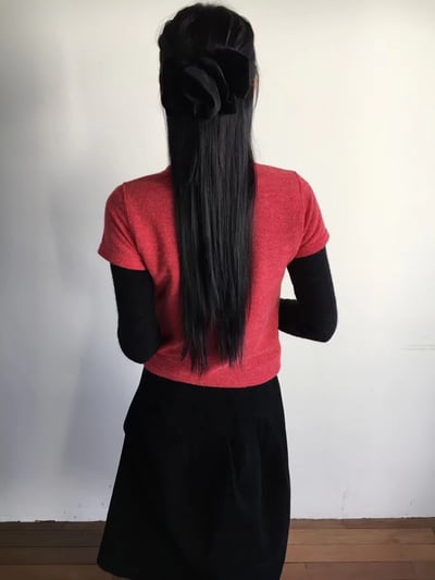 韓國髮飾NYU 浪漫法式短絲絨斷面大抓夾5