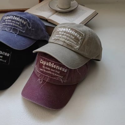 韓國UNI仿舊不收邊字母棒球帽2