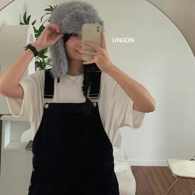 正韓UNI可愛絨毛飛行帽4