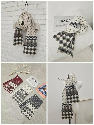 正韓EBA聖誕復古針織圍巾 ( 6%羊毛 )6