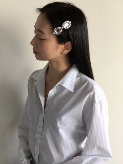 韓國NYU 個性金屬坦克鏈彈簧髮夾7