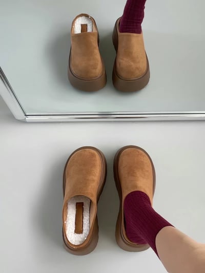 韓國PLA秋季必備 保暖內絨毛增高懶人雪靴3