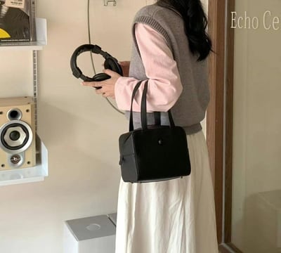 韓國TRO 高級感糖果荔枝方塊手提包5