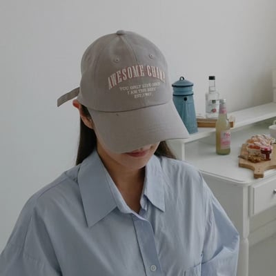 韓國UNI冠軍糖果拼色字母棒球帽1