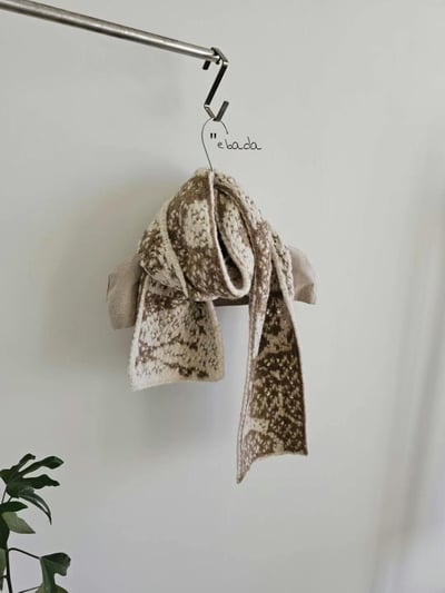 正韓EBA復古花紋針織圍巾 ( 7.7%羊毛)3