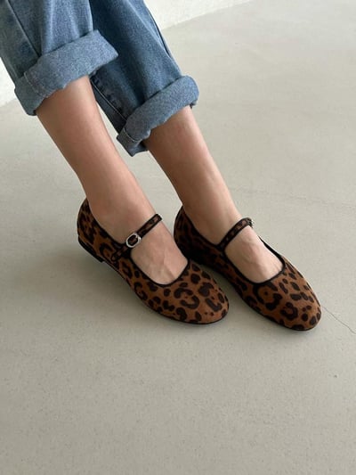 韓國ELF皮草低跟淑女百搭娃娃鞋5