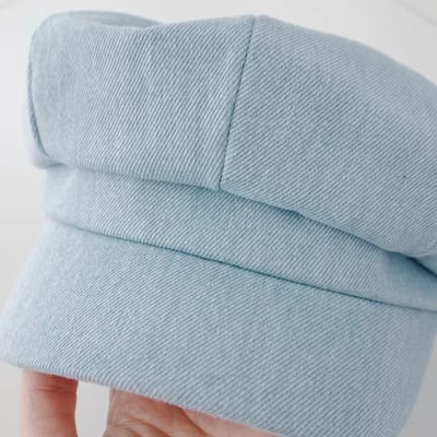 韓國UNI復古丹寧牛仔大帽沿報童帽7