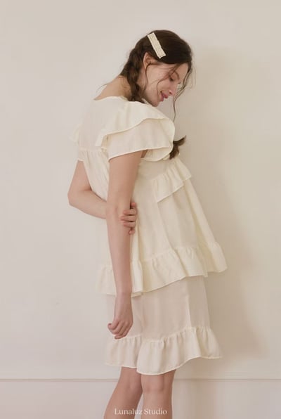 韓國 LUNA 法式浪漫荷葉短褲套裝睡衣8