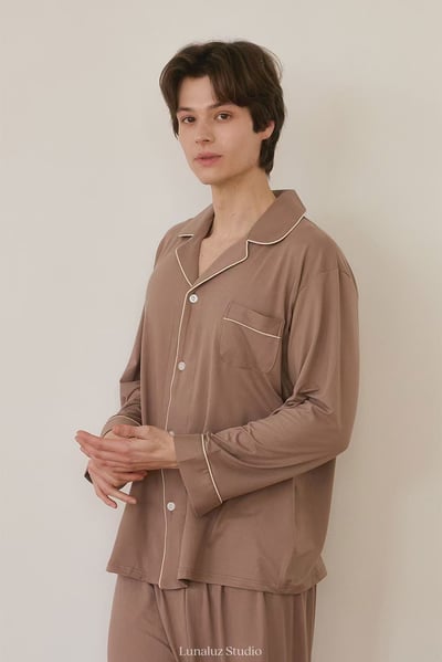 韓國 LUNA 可可文青男生套裝睡衣8